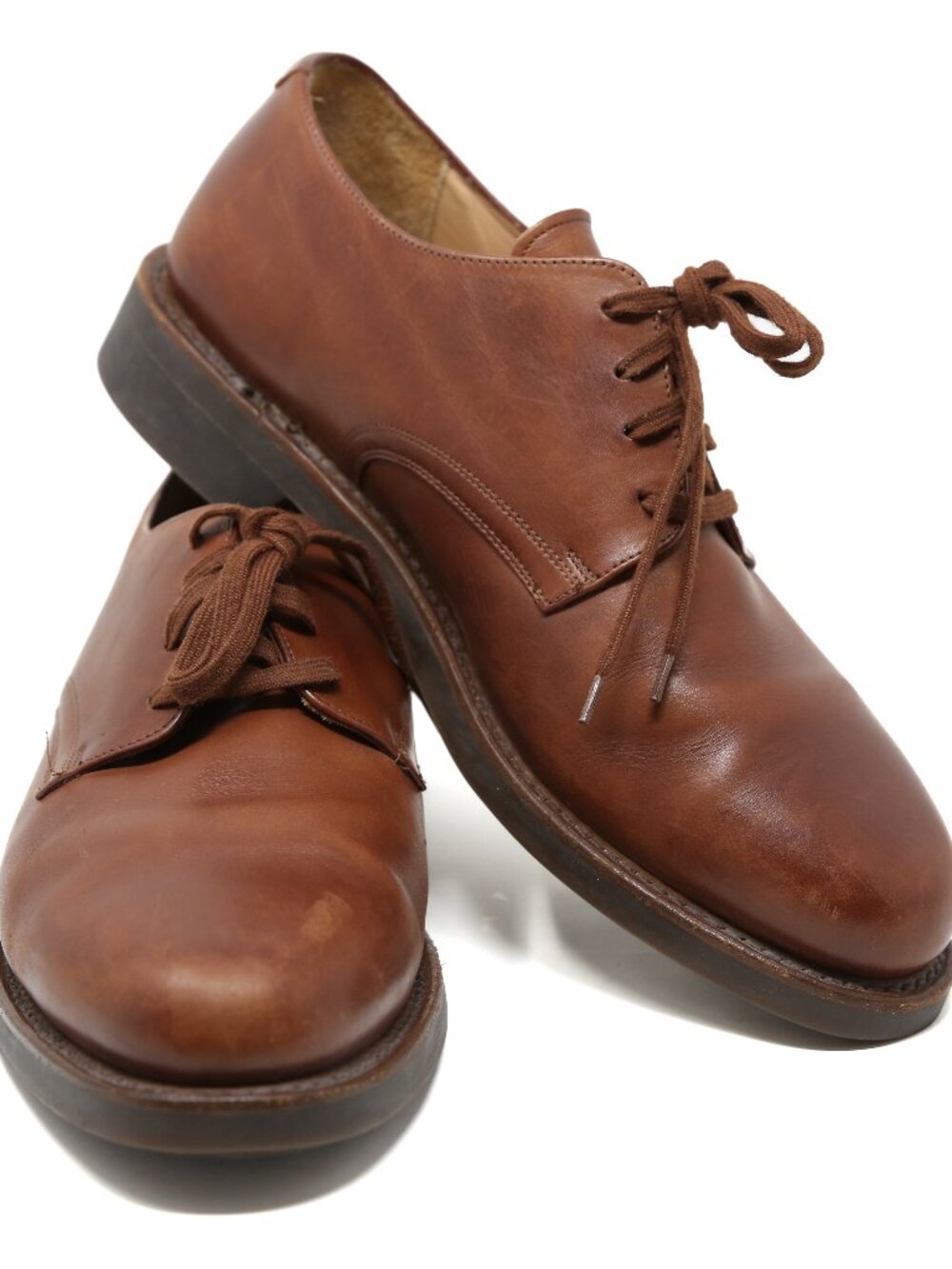 Polo Ralph Lauren Brown Derby Leather Shoes 11 D Goodyear Welted Money Preppy